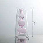 vases décoratifs modernes verre transparent couleur rose violet vert jaune bleu formes organiques arrondies