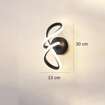 applique murale moderne aluminium noir spirale led cuisine chambre salon entree