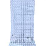 rideau décoratif moderne argent bleu or rose mosaïque carrés brillants opacité adhésif double face