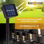 guirlande lumineuse solaire ampoules led vintage transparentes structure noire extérieure jardin festive
