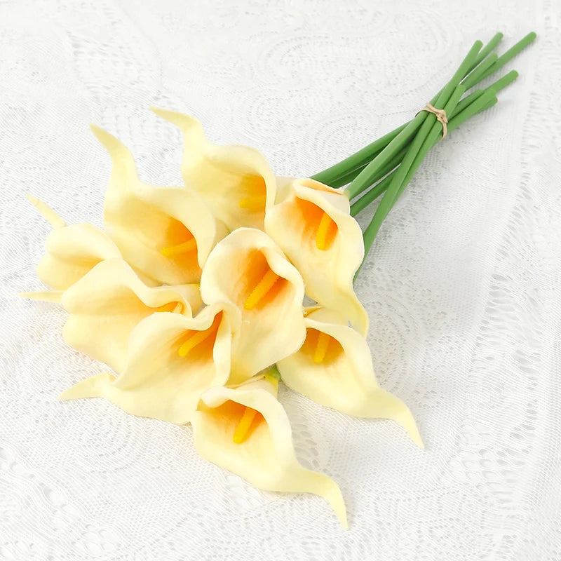 bouquet fleurs artificielles calla blanches vase décoration mariage fête maison