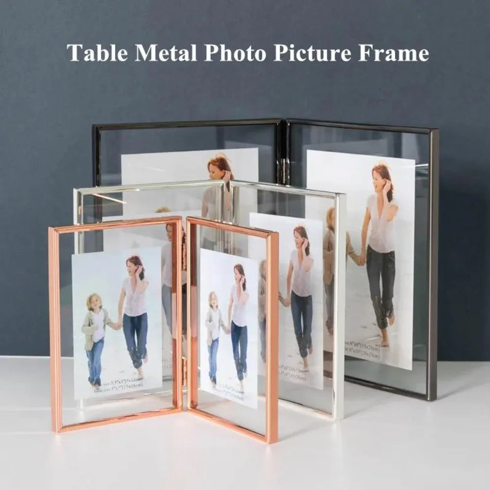 cadre photo pliable or rose moderne minimaliste photos imprimées 3.5x5 7x5 inches