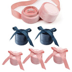 boîte bijoux velours rose clair classique rangement anneaux colliers portable