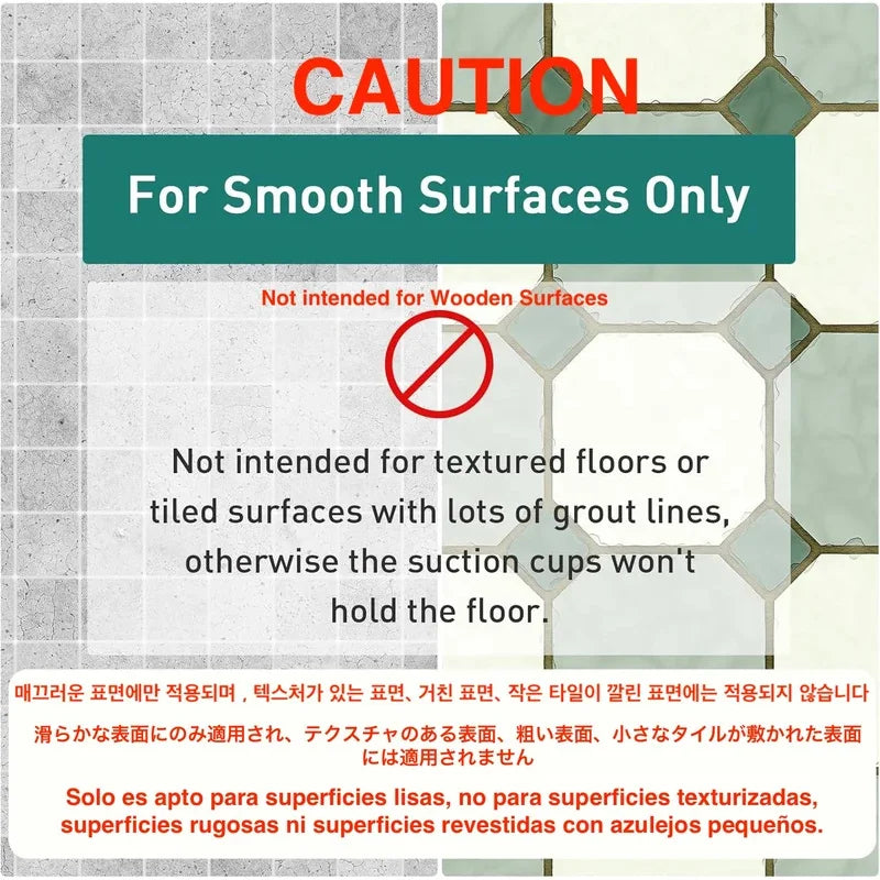 tapis douche anti dérapant moderne perforations circulaires antidérapants 43x75cm gris suction cup