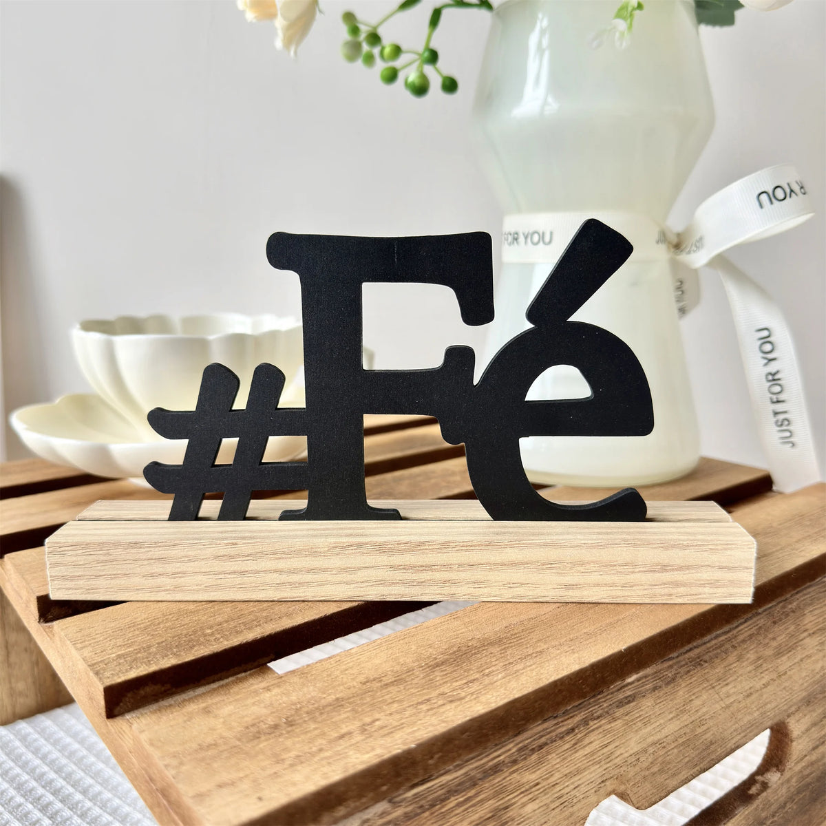 décoration murale lettres découpées modernes minimaliste bois noir gratitude famille amour