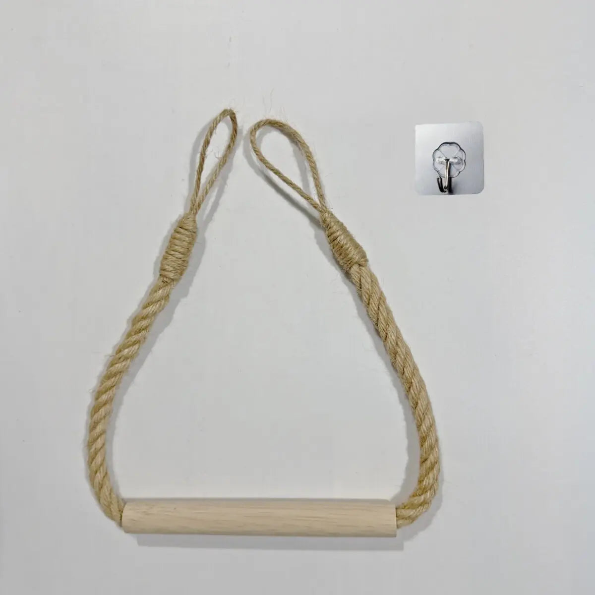 porte rouleau papier toilette blanc bois corde boho rustique suction chambrehôtelDecorationMaison