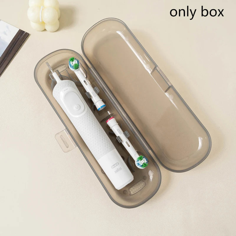 étui rangement brosse dents électrique blanc violet moderne portable pratique