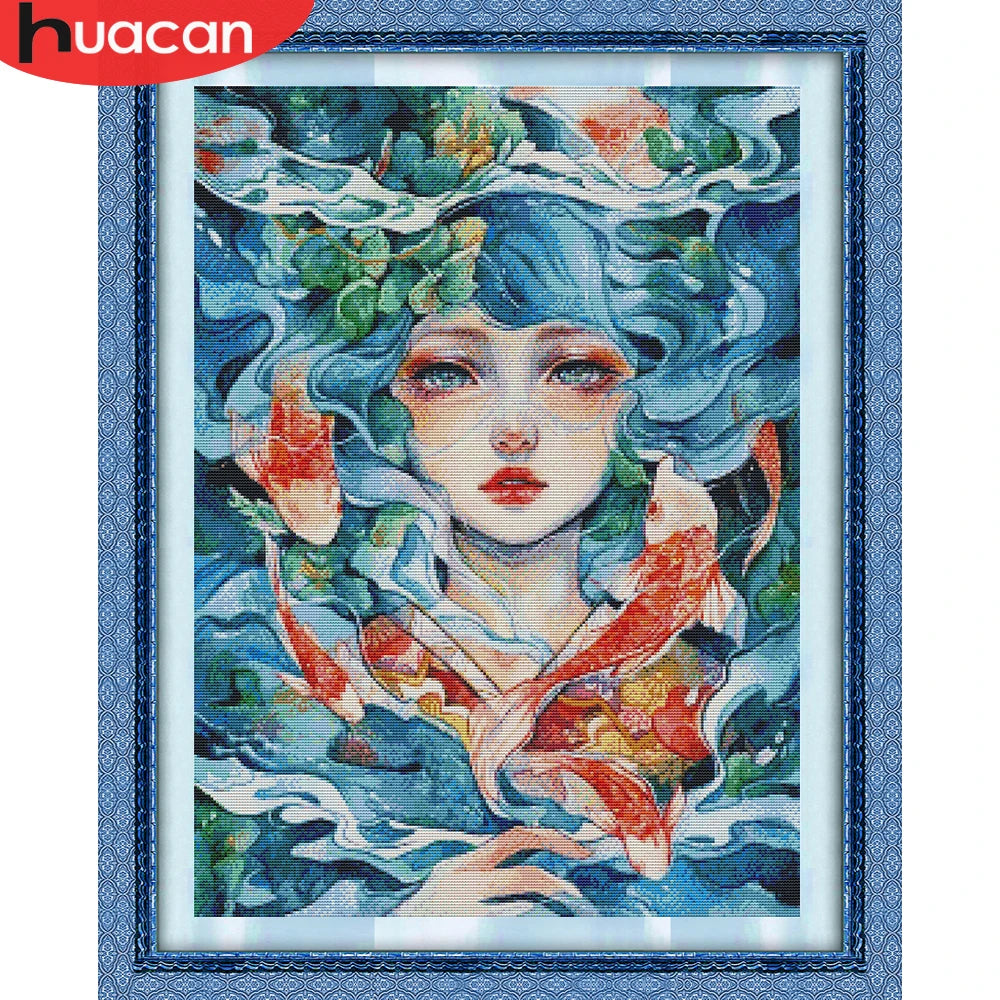 toile broder moderne abstraite couleurs fluides opaque éco coton aiguille fils kit broderie