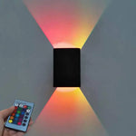 applique murale led noir contemporaine télécommande éclairage chambre coucher haut bas