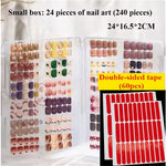 présentoir moderne faux ongles divers couleurs motifs boîtes rangement transparentes autocollants