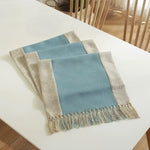 nappe tissée franges scandinave minimaliste gris beige vertebranches verte plante verte pot artwork encadré