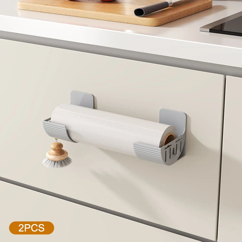 supports muraux adhésifs modernes rouleaux film plastique papier aluminium essuie tout sacs poubelles blanc