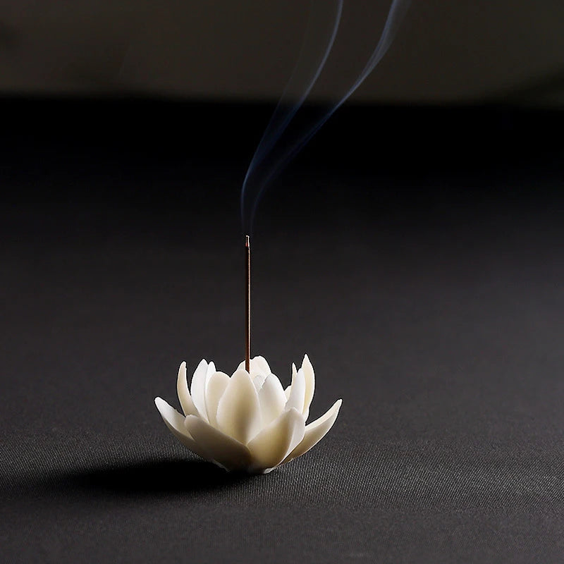 support encens fleur lotus blanc rose bleu moderne minimaliste salon décorationintérieur ornement