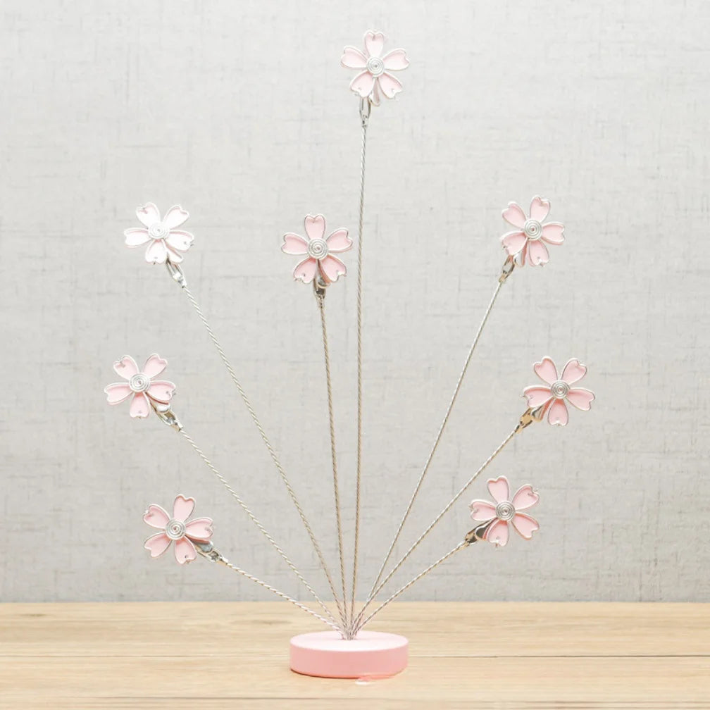 porte photos décoration floral rose argenté clips métalliques intérieur chic émaillé opalescent