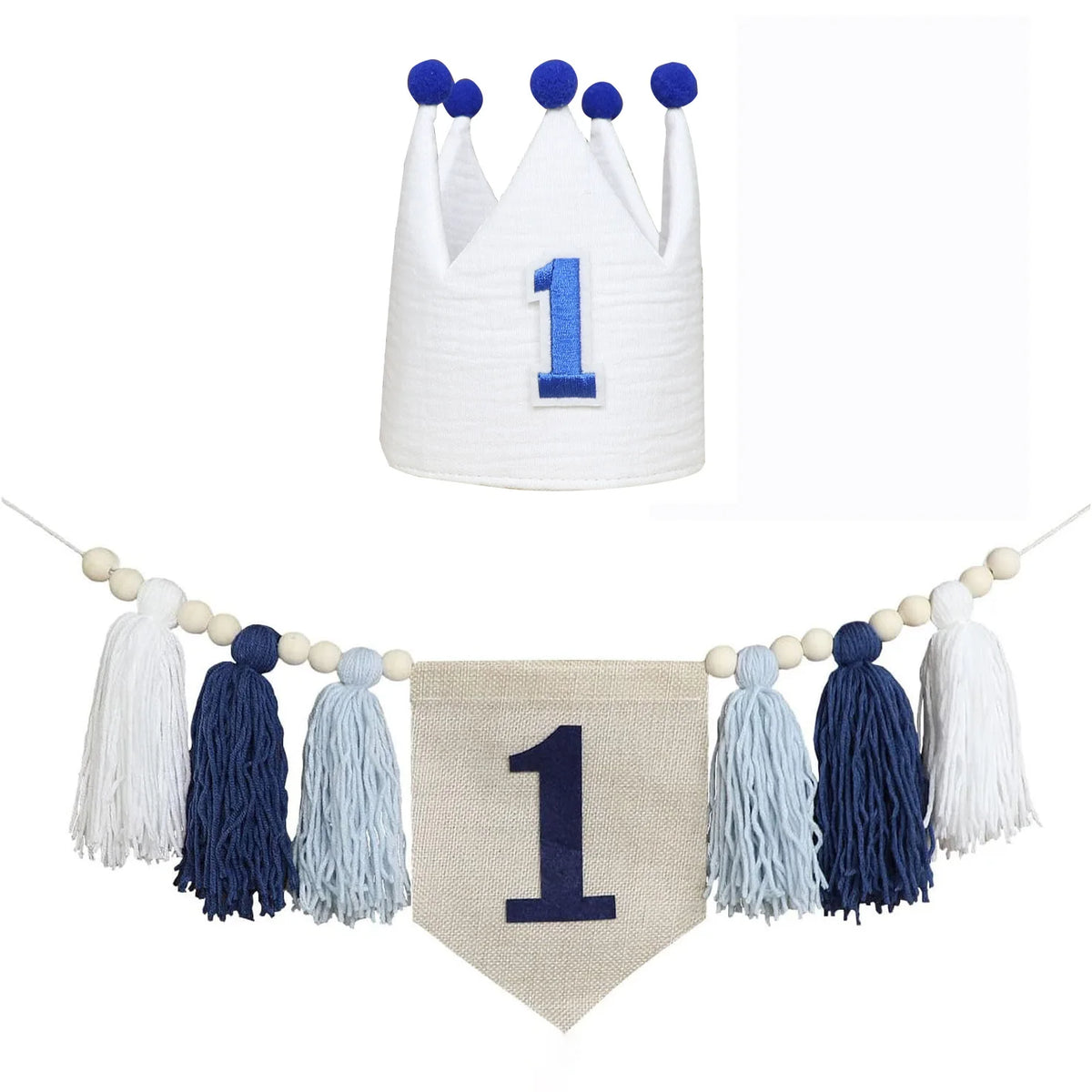 guirlande festivite couronne numerale deco chambre enfant motif pompon boho couleur neutre festive