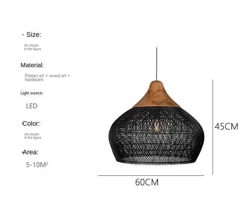 suspension lumineuse tissée naturelle moderne rustique salon chambre led 90 260v e27