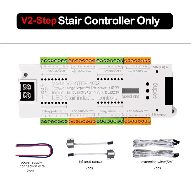 contrôleur d'éclairage led escalier détecteur mouvement pir blanc moderne adhésif 32 canaux 400w 12v