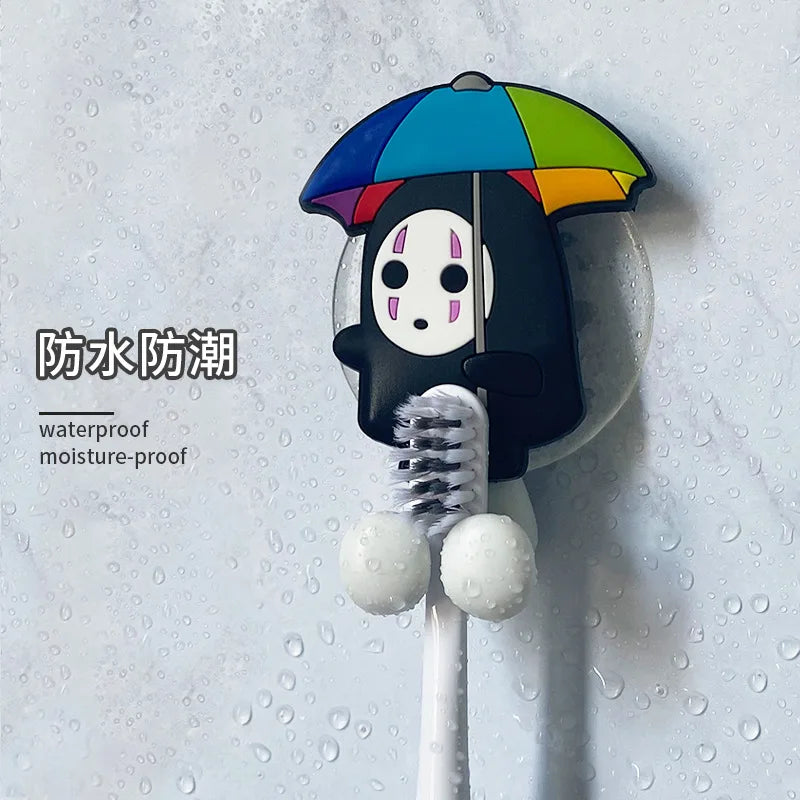 porte brosse dents mural adhésif totoro dessin animé cartoon salle bain rangement personnages animés