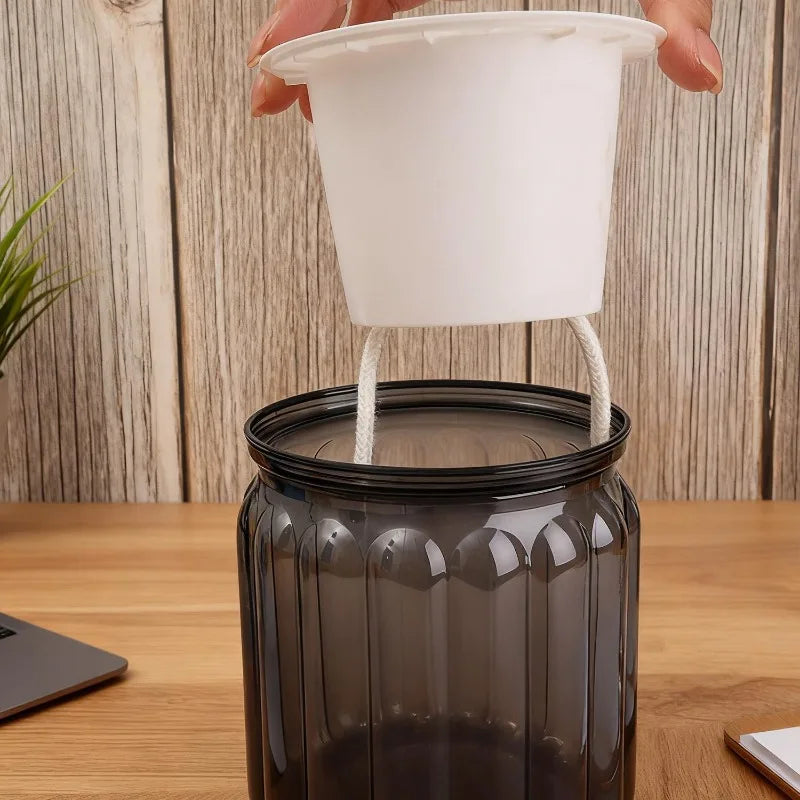 pot plante moderne transparent rayures vertes fleur intérieure minimaliste