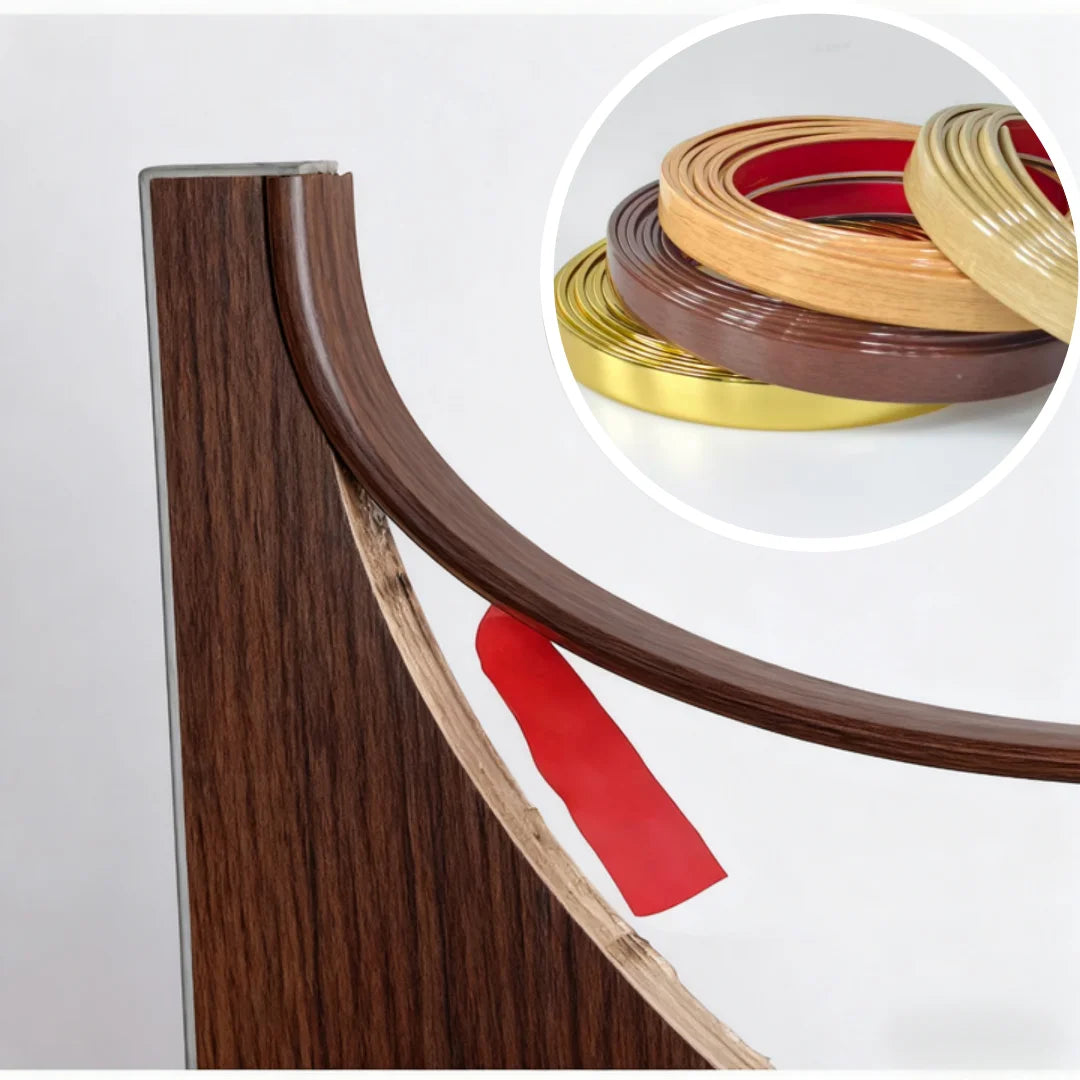 ruban bordure auto adhésif pvc texture bois couleur marron rouge doré moderne 5m