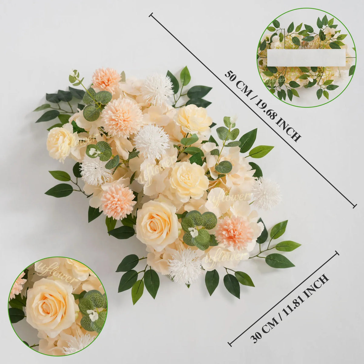 guirlande fleurs artificielles roses pivoines mariage anniversaire arches décorations extérieures romantiques classiques