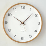 horloge murale bois naturel quartz minimaliste 10 pouces 12 pouces 14 pouces chambre salon