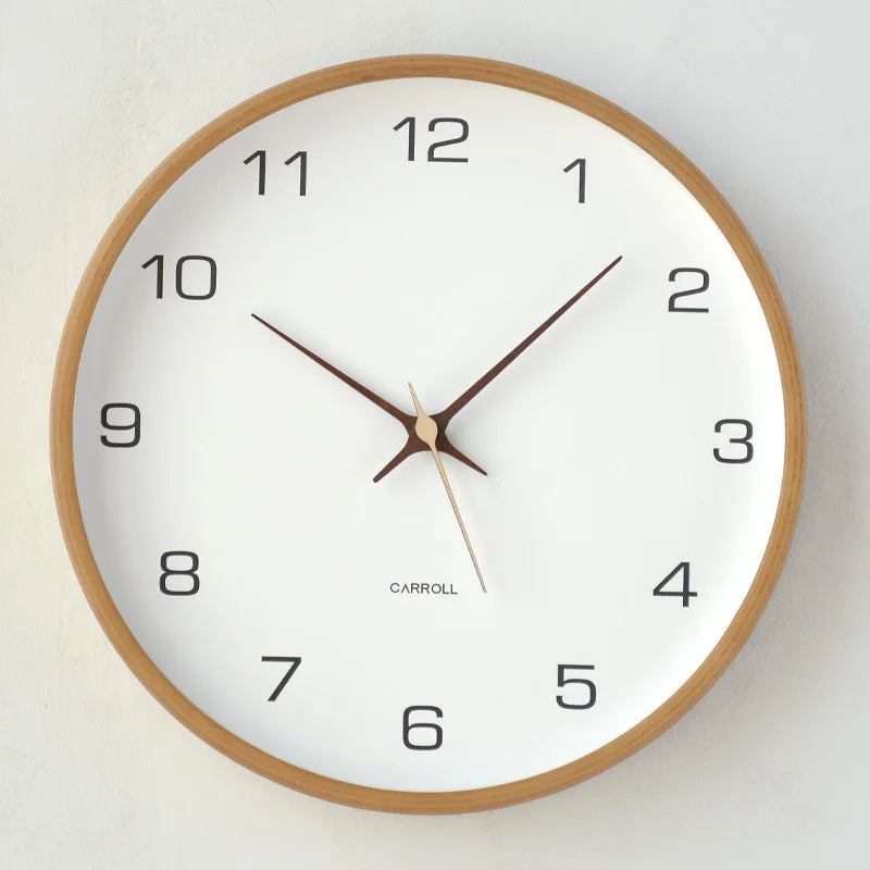 horloge murale bois naturel quartz minimaliste 10 pouces 12 pouces 14 pouces chambre salon