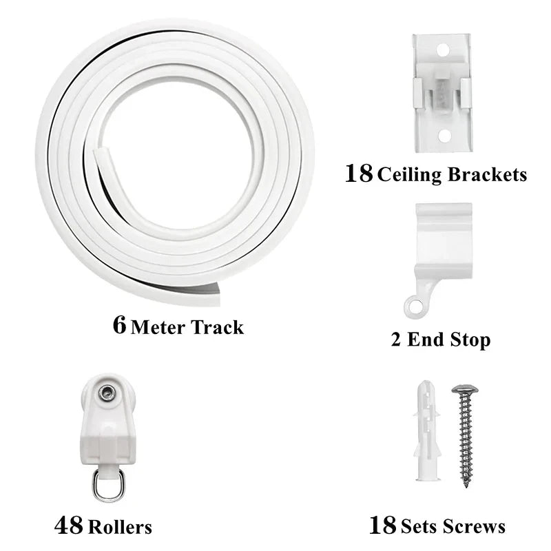 rideau polonais flexible blanc moderne facile anneaux crochets variante taille minimaliste
