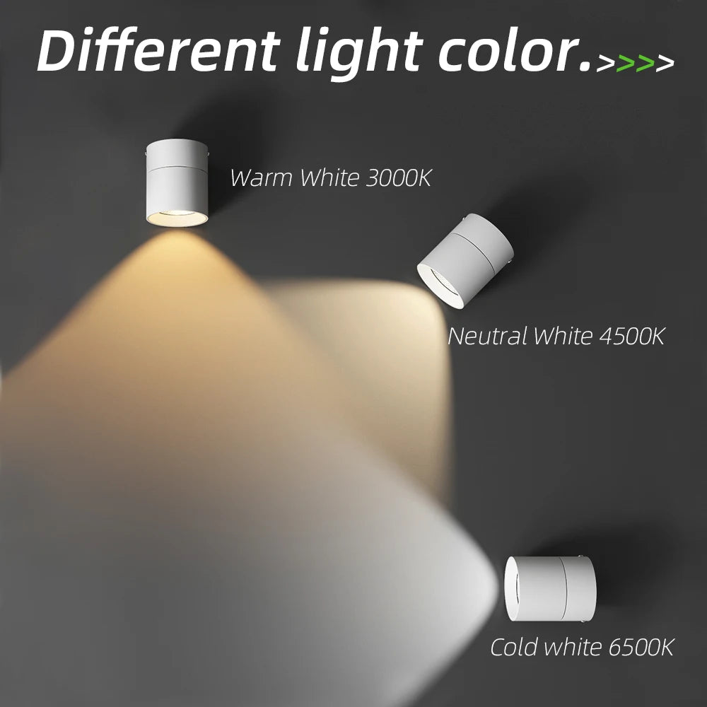 spot led pliable blanc moderne salon chambre salle bain maison intérieur