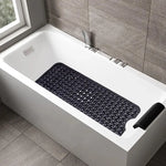 tapis bain antidérapant noir texturé ventouses drainage salle bain