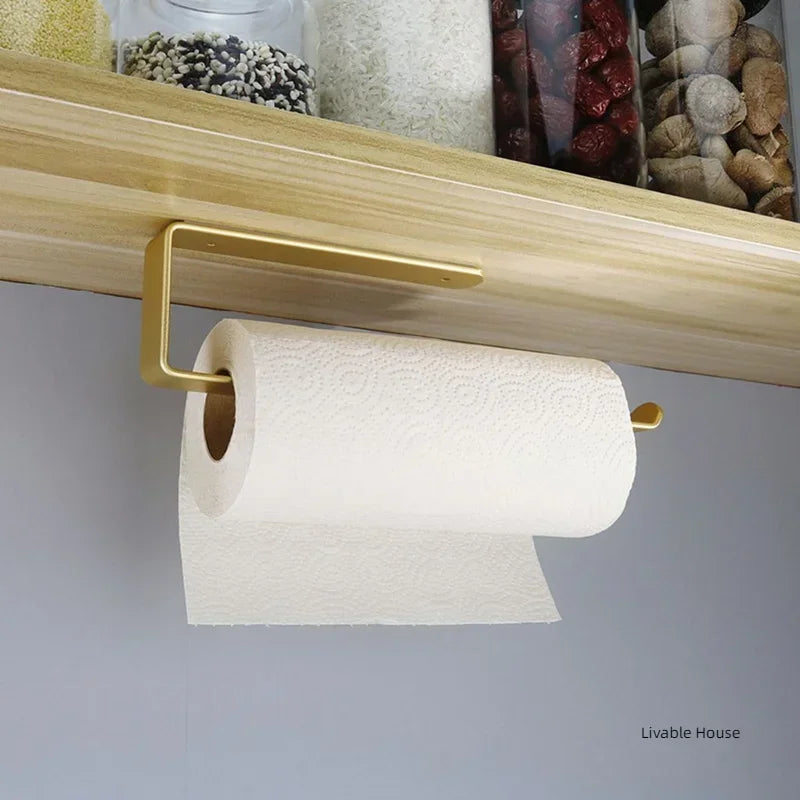 porte serviettes mural doré lisse moderne adhésif vis bouchons adhésifs