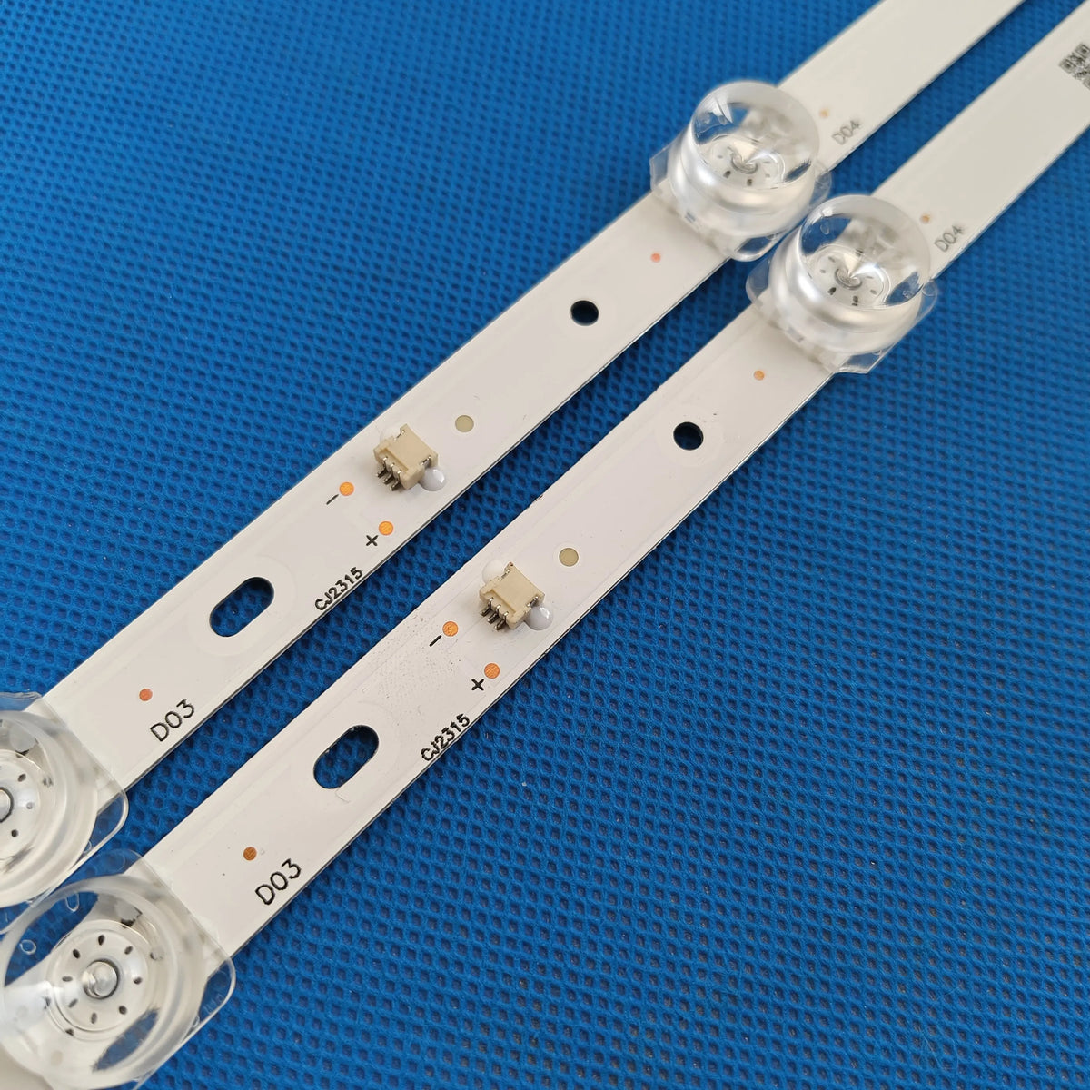 barres lumineuses led blancs modernes connecteurs électriques kit 2pcs 1tv 568mm 72mm 12mm