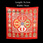 écharpe ethnique motifs floraux couleurs vives texture satinée traditionnelle 100x100cm