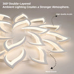 plafonnier led moderne fleur lotus blanc télécommande différentes couleursflux lumineux réglable garantie an