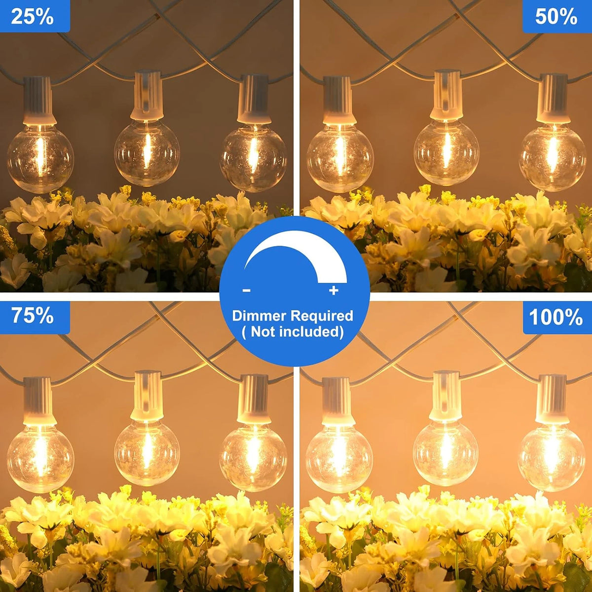 guirlande lumineuse extérieure led blanche imperméable 220v 15m 30m 50led vintage décoextérieur