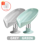support savon moderne plastique blanc vert pastel texture gouttes d'eau fixé ventouse plateau douche