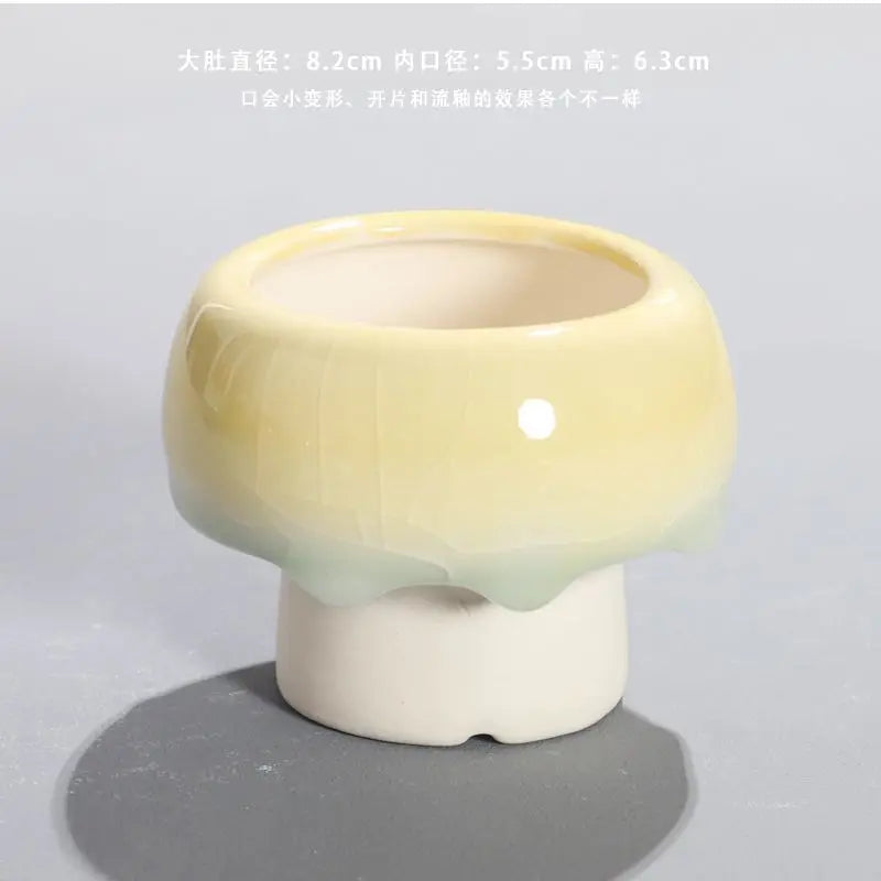 cache pot moderne porcelaine ombre pastel rose vert blanc minimalist