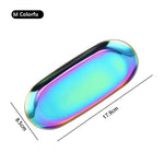 plateau forme cœur argent or violet bleu rose moderne élégant métal brillant effet miroir