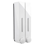 distributeur savon liquide noir blanc moderne adhésif easy install hygiène salle bain minimaliste matériaux