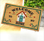 tapis d'entrée moderne motif maison antidérapant couleurs vives rustique printemps été