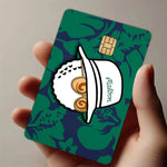 autocollant carte crédit protection personnalisable moderne imprimé floral vert bleu