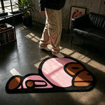 tapis dessin animé singe rose moderne chambre salon polaire polyester japonais coréen