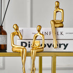 statuette dorée moderne ornement décoration intérieur lisse métal maison unique