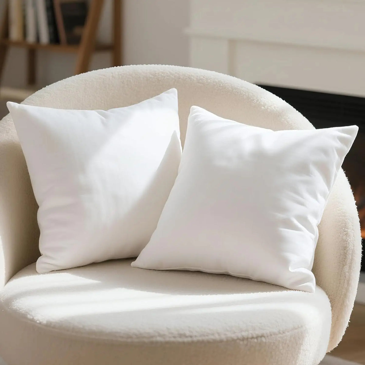 coussins rectangulaires blancs texture lisse polyester voyage literie