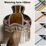 ruban dentelle polyester blanc bleu doré rouge classique 1.3cm largeur tissage opacité decoration couture