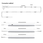 barre lumineuse led moderne 30cm 40cm 50cm adhésif blanc lisse opaqué câble adaptateur