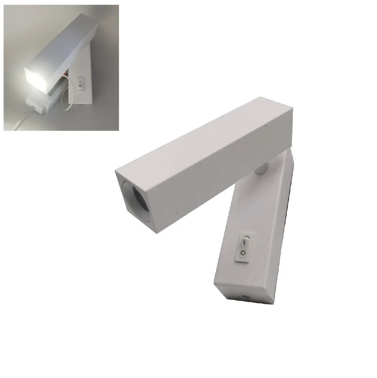 Applique murale LED tête de lit dissimulée en aluminium noir