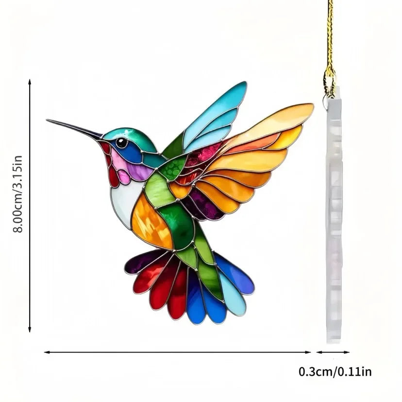 colibri suspendu mosaïque artisanale couleurs vives intérieur décoration ornement maison chambre