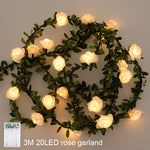 décoration mariage rose guirlande lumineuse fleurs artificielles romantiqueintérieur chambre salon