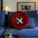 coussin moderne plush boutons blanc rouge marron bleu adultes décoration intérieure chambre canapé
